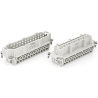 Fiche de connecteur rectangulaire robuste série HE 16A 24 broches mâle femelle pour applications automobiles et robots