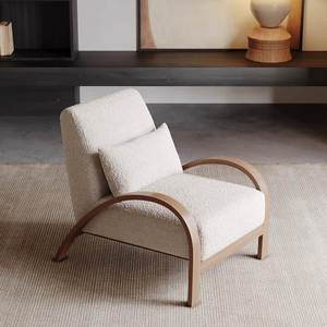 Fauteuil lounge design classique du milieu du siècle, tissu en laine d'agneau, fauteuil de loisirs Bruxelles - Product Image 5