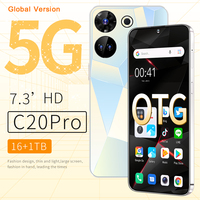 Teléfono C20 Pro Co Work 5G con Batería de Larga Duración de 8000 mAh, Pantalla de 7.3 Pulgadas, Cámara IA de 108MP, 16GB+1TB, Doble SIM+TF, Hotspot, Desbloqueo Facial, Metálico
