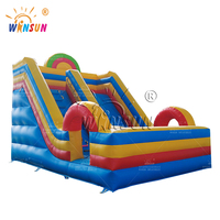 WINSUN Toboggan gonflable à une voie sur le thème du sport, personnalisé pour événements commerciaux, aire de jeux extérieure en PVC ignifuge certifiée CE, facile à installer
