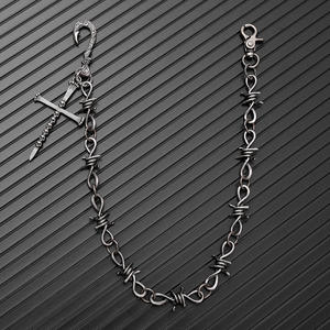 Atacado Novo Design Hip Hop Homens Thorn Cintura Cadeia Moda Rock Jóias Calças Cadeia Gothic Cross Crânio Calças Cadeia (TC216) - Product Image 3