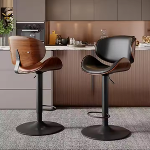 Nouvelles chaises de salle à manger industrielles modernes pour cuisine, café, restaurant, avec dossier, tabourets de bar industriels en bois - Product Image 4