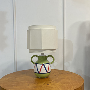 French Style Ceramic <b>Table</b> <b>Lamp</b> E27 LED Bulb <b>Base</b> 220V Switch Control Eco-Friendly Living Room Study Ambient Light - Product Image 1