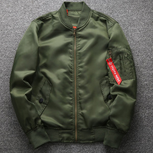 Giacca bomber uomo OEM con ricamo/stampa logo personalizzato, giacca volo MA1 sottile, giacca sport pilota nylon impermeabile - Product Image 5