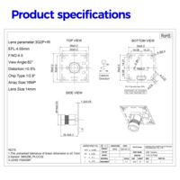 Módulo de Cámara USB Hampo con Sensor CMOS IMX298 de 16MP, Ultra Alta Definición, Lente de Enfoque Fijo sin Distorsión, Aleación de Aluminio, Negro