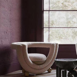 เก้าอี้พักผ่อนขนแกะดีไซน์หรูหรา โครงโลหะ ทันสมัย เหมาะสำหรับห้องนั่งเล่น โรงแรม วิลล่า และโกดัง - Product Image 3