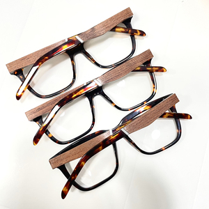 Promotion : Montures de lunettes optiques en acétate à prix abordable, montures de lunettes de vue en gros, montures en acétate tendance avec branches en <span class=keywords><strong>bois</strong></span> - Product Image 2