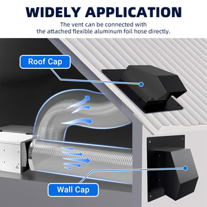 Cache d'évacuation mural <span class=keywords><strong>extérieur</strong></span> en acier galvanisé <span class=keywords><strong>pour</strong></span> écran de protection, volet anti-retour, couvercle de ventilation, capot de cuisine, conduit de climatisation et sèche-linge - Product Image 2