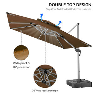 <span class=keywords><strong>Parasol</strong></span> de plage moderne en aluminium à énergie solaire, <span class=keywords><strong>parasol</strong></span> de luxe de 3 m, <span class=keywords><strong>parasol</strong></span> anti-moisson, <span class=keywords><strong>parasol</strong></span> de café, <span class=keywords><strong>grand</strong></span> mobilier de patio - Product Image 3