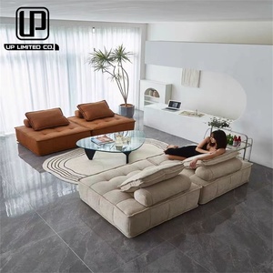 Canapé d'angle modulaire en velours et tissu cuir, moderne, tendance et abordable, idéal pour les espaces en forme de L - Product Image 3