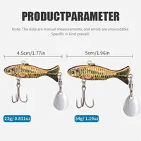 LUSHAZER Leurre de pêche Vib en métal 23g 34g Isca Plomb artificiel Appât de pêche réaliste avec cuillère Wobbler pour bar brochet truite carpe