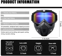Masque facial amovible BAOBAO, lunettes de protection pour la moto, le ski, le VTT, le motocross, résistant au vent, anti-buée, chaud, pour adultes, vente en gros