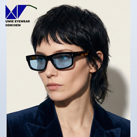 Lunettes de soleil rectangulaires en acétate sur mesure OEM, taille 55-17-147, polarisées UV400, pour adultes unisexes, fabricant chinois