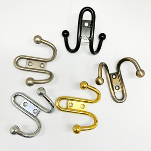 Solid Iron Double <b>Wall</b> Hook 69mm X 65mm Heavy Duty Coat Hat <b>Shoe</b> <b>Rack</b> Mounting Hardware - Product Image 3