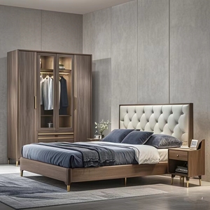 Set di Mobili per Camera d'Albergo in Legno dal Design Moderno con Pannelli Personalizzabili in Dimensioni e Colori per Appartamenti e <span class=keywords><strong>Hotel</strong></span> - Product Image 2