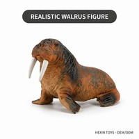 Modèle de mors réaliste en PVC marron, 26x17x12cm, jouet éducatif pour animaux marins, décoration de bureau pour enfants, garçons et filles, jouet éducatif