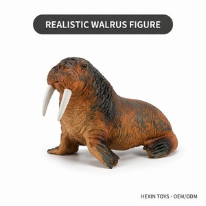 Modèle de mors réaliste en PVC marron, 26x17x12cm, jouet éducatif pour animaux marins, décoration de bureau pour enfants, garçons et filles, jouet éducatif - Product Image 4