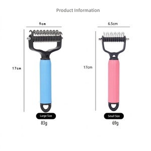 <span class=keywords><strong>Brosse</strong></span> de toilettage personnalisée pour animaux de compagnie, double face, pour démêler et éliminer les poils morts, peigne à sous-poil pour chiens et chats, <span class=keywords><strong>brosse</strong></span> à poils pour chiens, 2 pièces - Product Image 4