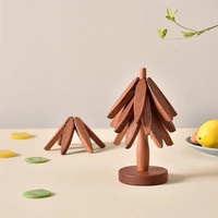 Sous-plat créatif en bois de hêtre en forme d'arbre irrégulière, résistant à la chaleur et anti-brûlure, support de pot/sous-verre pour la maison