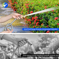 Tuyau d'arrosage de jardin flexible et durable en acier inoxydable de 50 pieds/100 pieds avec buse de pulvérisation haute pression pour extérieur – Meilleure vente AMZ
