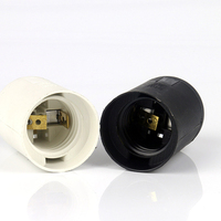 Vente en gros de supports de lampe en plastique noir et blanc E27 E14 pour douille d'ampoule