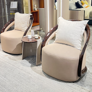 Divano di Lusso in Stile Francese in Legno Massello e Pelle, <span class=keywords><strong>Mobili</strong></span> per Soggiorno Color Ebano in Varie Dimensioni - Product Image 5