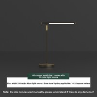 Lámpara de Escritorio LED Escandinava de Latón Macizo, Brazo Oscilante Ajustable, Garantía de 3 Años, 1000 Lúmenes, para Sala de Estar, Oficina, Dormitorio