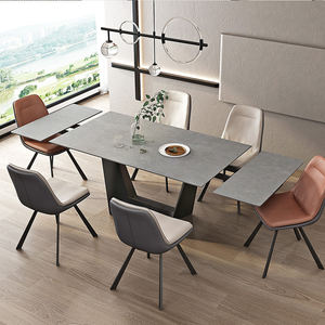 Ensemble table à manger extensible de luxe 6 places pierre sinered table à manger ensemble 6 chaises Chine meubles béton - Product Image 3