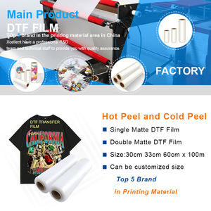 لفة فيلم 60 * من إنتاج DTF متر 75U DTF PET أبيض درجة حرارة عالية قشر ساخن لتطبيق المنسوجات - Product Image 2