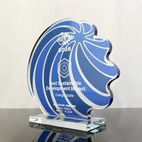 Plaque en verre cristal personnalisée avec impression couleur haute définition pour les récompenses de classement des événements sportifs