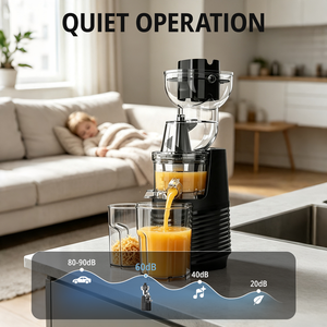 Masticating <b>Juicer</b> Extractor <b>Fruit</b> and <b>Vegetable</b> Juice <b>Machine</b> with Clear Feed Cup Black Countertop Press - Product Image 4