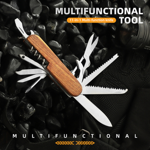 Chất Lượng Cao Đa Chức Năng Công Cụ Bằng Gỗ Xử Lý Thép Không Gỉ Gấp Đa-Công Cụ Ngoài Trời Dao - Product Image 2