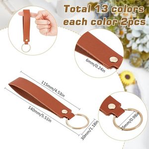 Envío Rápido: Llaveros Rectangulares <span class=keywords><strong>de</strong></span> Cuero PU en Blanco para Grabado Láser con Anillas Doradas, Venta al por Mayor - Product Image 2