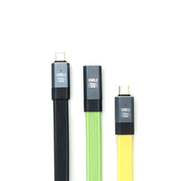 Kabel Silikon Pendek Datar USB3.2 Gen2 20Gbps Tipe C ke Tipe C Transfer Data Kecepatan Tinggi Kabel Pengisian Cepat PD