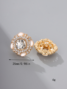 Cao cấp 24mm hợp kim kẽm xử lý khóa nhà máy sản xuất nút vuông hoa văn pha lê thủy tinh thạch kỹ thuật phủ pha lê - Product Image 2