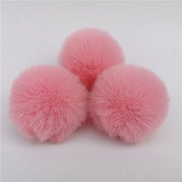 Faux lapin fausse fourrure pompons 3.5cm artificielle en peluche moelleux pompon boules pour porte-clés chapeaux téléphone breloques bricolage fournitures de couture