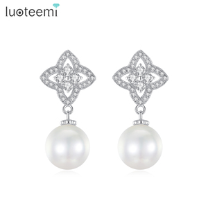 Luoteemi bán buôn Yiwu teemi đồ trang sức manufatur trực tiếp bán Món Quà Giáng sinh thời trang phụ nữ thả vỏ biển bông tai ngọc trai - Product Image 1