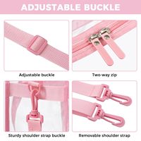 Bolsa de Mano Transparente Impermeable con Asa y Cierre para el Trabajo, Bolsa de Compras Transparente de Plástico para Mujer