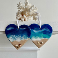 Artisanat en résine époxy Océanique avec créatures marines et tortue, pièces uniques en résine et bois, parfait pour la décoration intérieure et comme cadeau de Noël
