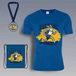 T-shirt imprimé sur toute la surface, créez votre propre logo, 100% polyester, t-shirt personnalisé pour l'événement de Pâques, t-shirt de course amusant, t-shirts par sublimation - Product Image 4