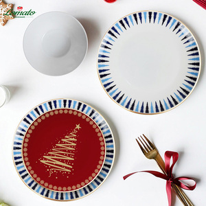 Quantité minimale de commande bas conception personnalisée 6.5 8 10.5 12 pouces <span class=keywords><strong>rouge</strong></span> nouvelle porcelaine petit arbre de Noël en céramique assiettes spéciales vente en gros - Product Image 6