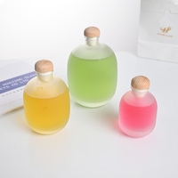 Vente en gros de bouteilles en verre transparentes pour boissons, vin, liqueurs, mini bouteilles en verre pour jus avec bouchon en bois, 100 ml, 250 ml, 500 ml