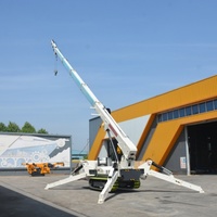 Mini-grue araignée de 12 tonnes, électrique/diesel, portable, sur chenilles, équipement de levage hydraulique, hauteur de levage de 21 m, pour espaces étroits