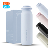 Bouteille d'eau de luxe 700 ml en acier inoxydable 316 doré brossé, isotherme, avec logo personnalisé pour cadeaux d'affaires et style de vie fitness