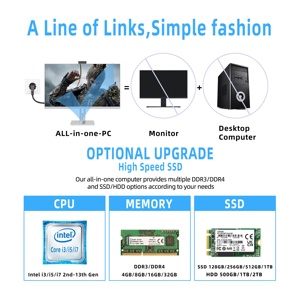 Hot bán 27 inch IPS FHD màn hình thiết kế mới chơi game CPU <span class=keywords><strong>I7</strong></span> tất cả trong một PC với card đồ họa cao khả năng - Product Image 3