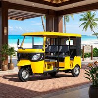 Tricycle Électrique E-Tuk d'Usine, Auto-Rickshaw 2000W 60V, Autonomie 150-250km, Vitesse 40km/h, 9 Places, Cabine Fermée, pour Transport de Passagers (Tuk-tuk)