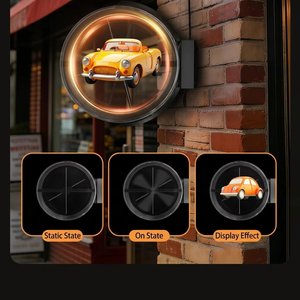 Ventilador LED con Pantalla Holográfica 3D, Caja de Luz Publicitaria de Doble Cara, Montado en Pared, OEM, para Uso en Interiores/Exteriores en Tiendas y Promociones - Product Image 1