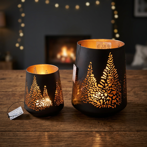 Sonnet Decor Forest Scene Iron <b>Lantern</b> Candle Stand Die Cut Heat Resistant Christmas Home Decoration Handmade Model 1333 <b>Set</b> - Product Image 2