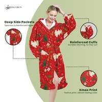 Peignoir de Noël à capuche en microfibre à séchage rapide pour femmes, hommes, unisexe, avec poches, cadeau de fête chaleureux