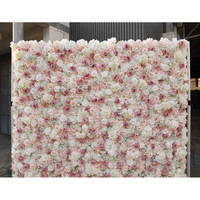 Mur de fond de fleurs artificielles, décoration de mariage, mur de fleurs artificielles extérieures, décoration murale de fleurs en tissu